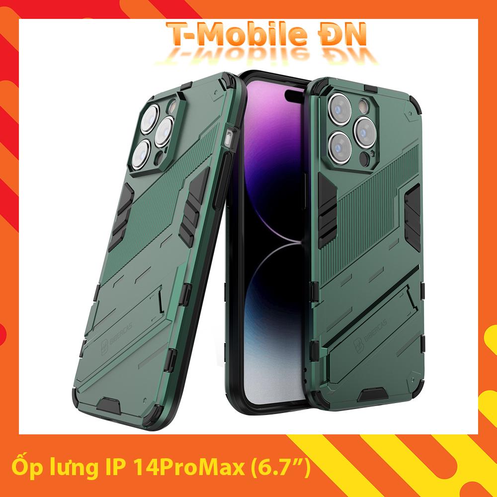 Ốp lưng cho iPhone 14 Pro Max, Ốp chống sốc Iron Man PUNK cao cấp kèm giá đỡ cho iPhone 14 Pro Max