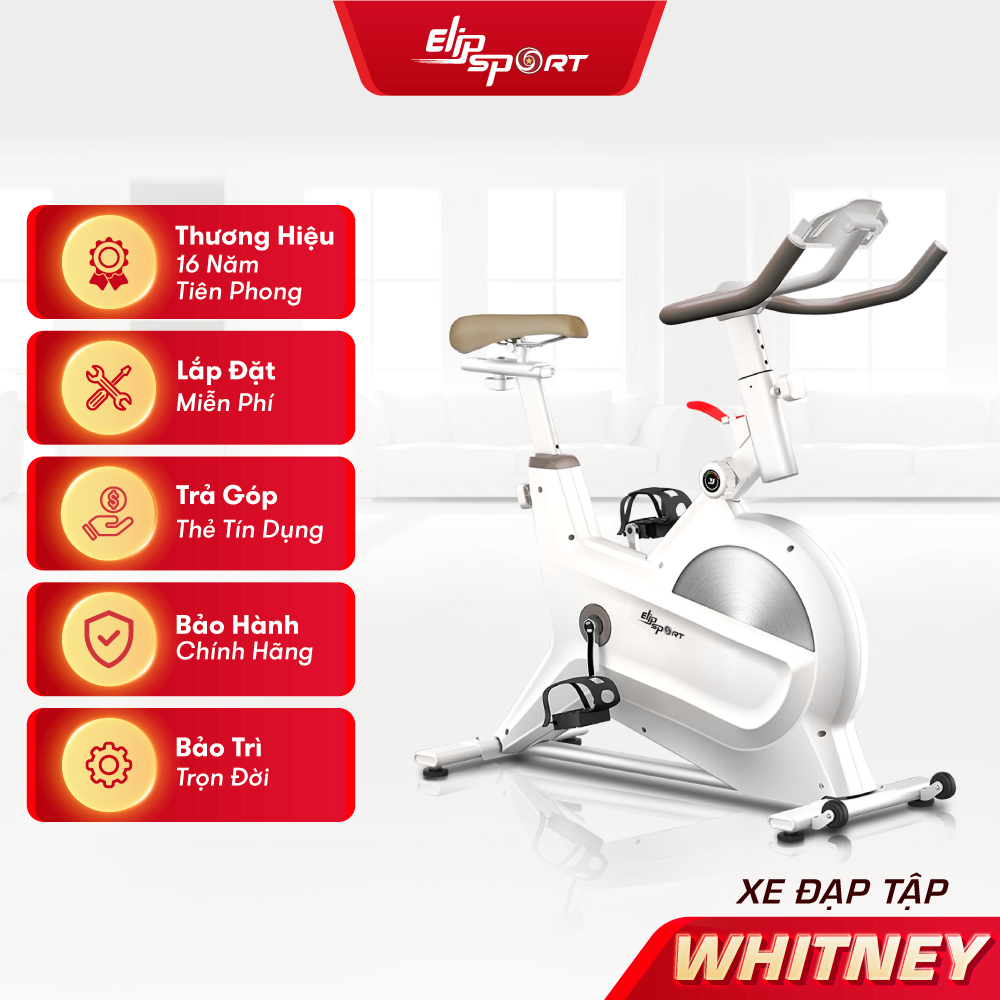 Xe Đạp Tập Thể Dục Tại Nhà ELIP Whitney - Sang Trọng, Đẳng Cấp, Dễ Dàng Điều Chỉnh Chế Độ Tập, Chất Liệu Cao Cấp