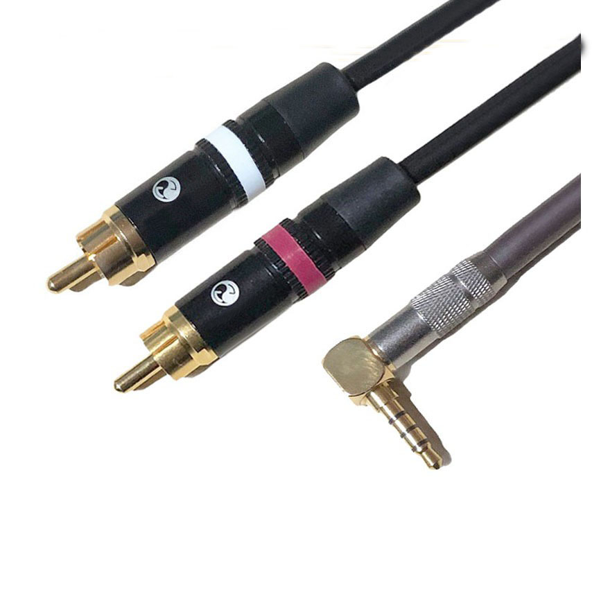 Dây Livestream 3.5mm Bẻ Góc 90 Độ Ra 2 Đầu Bông Sen RCA Liton Dùng Cho Amply, Vang Cơ, Vang Số, Mixer