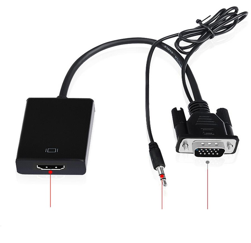 ROGTZ Bộ Cáp chuyển đổi tín hiệu từ VGA sang HDMI Audio - Hàng Nhập Khẩu