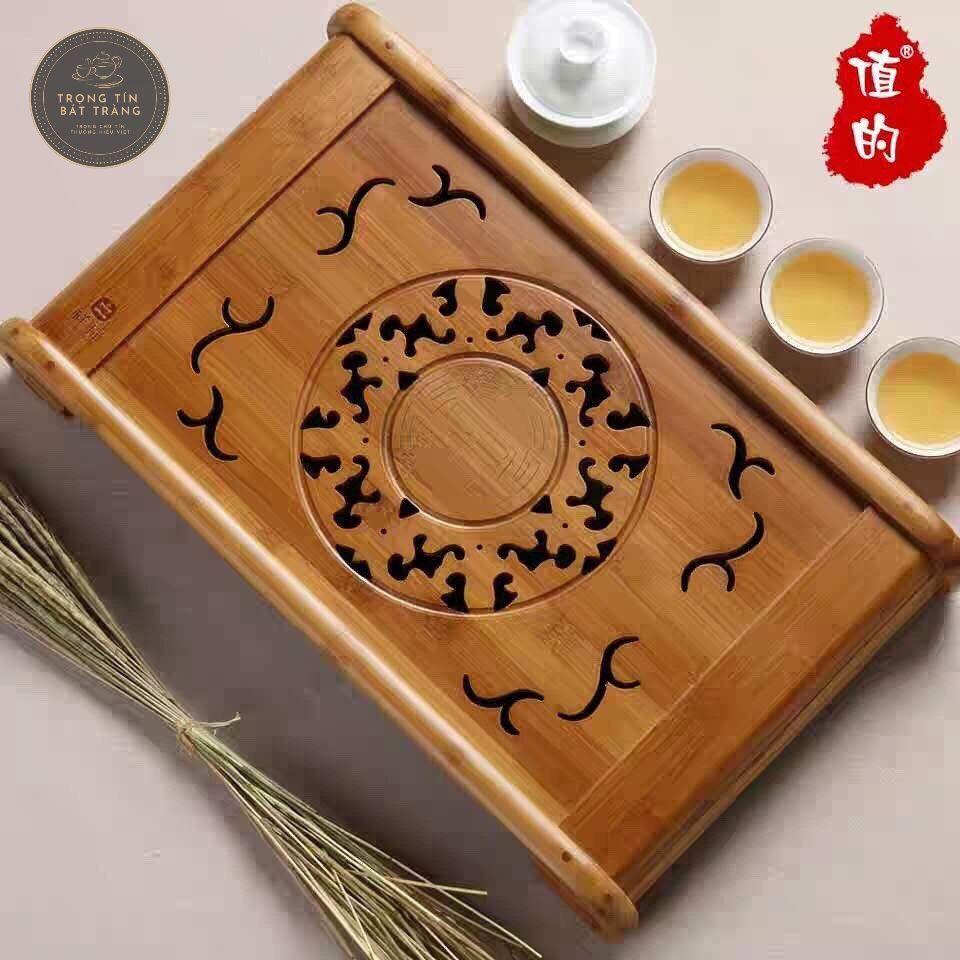 Khay Trà Tre Cao Cấp Khổng Minh Chữ Nhật Kích Thước 50*29*7 KT 04