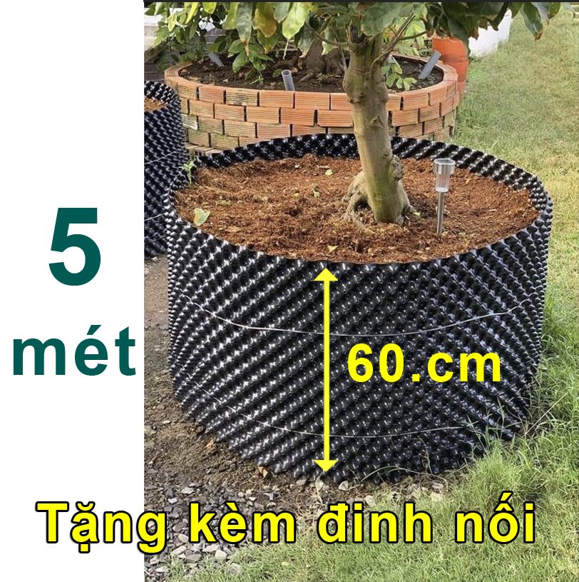 5 MÉT Bầu ươm cây V6 CAO 60CM dày 6mm, cắt theo mét dài khách đặt, tặng ốc vít-77903