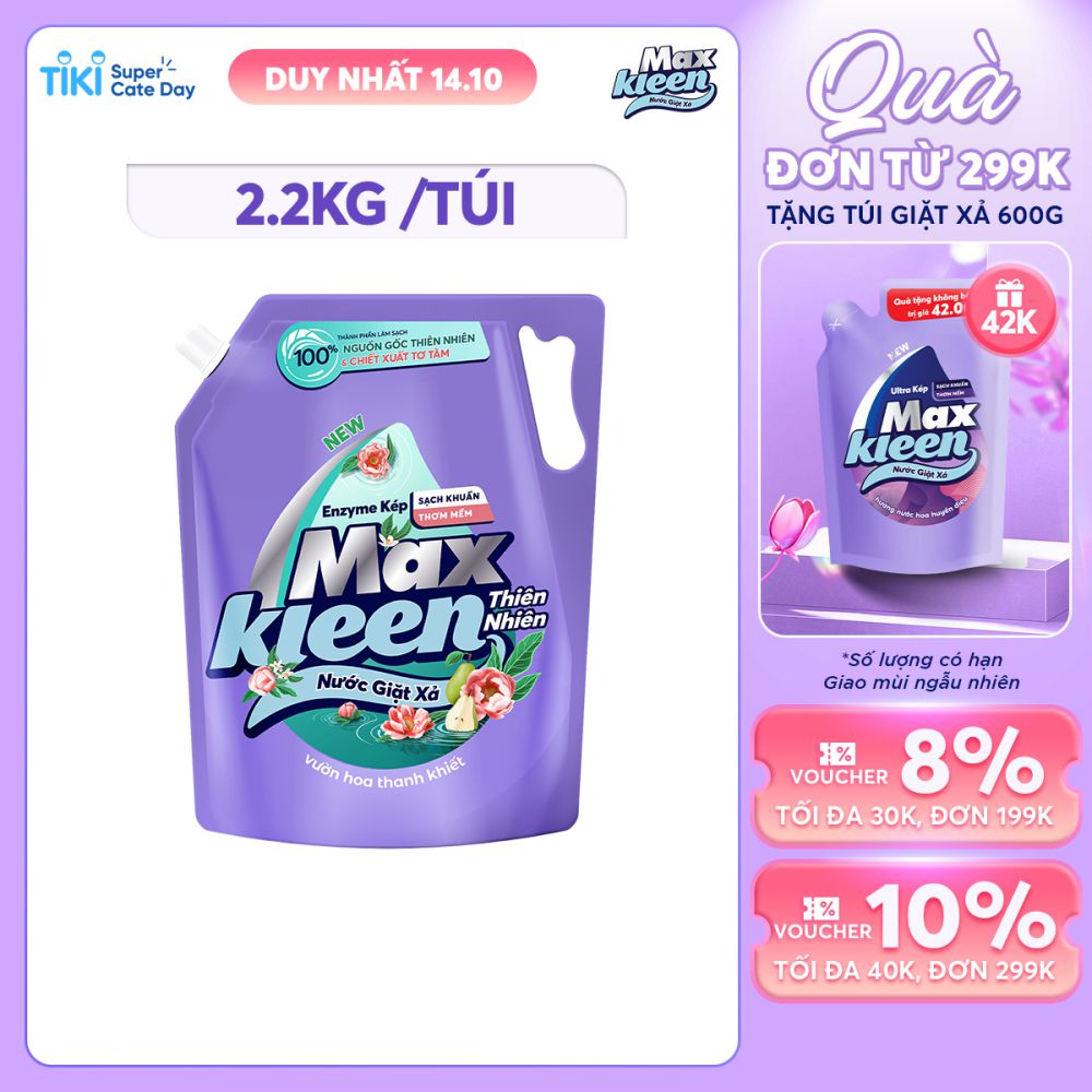 Túi Nước Giặt Xả MaxKleen Thiên Nhiên 2.2kg