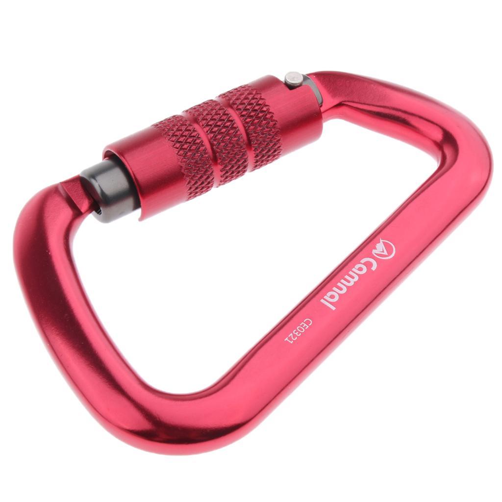 5pcs 28KN Aluminum Climbing D Type Carabiners Snap Auto Locking