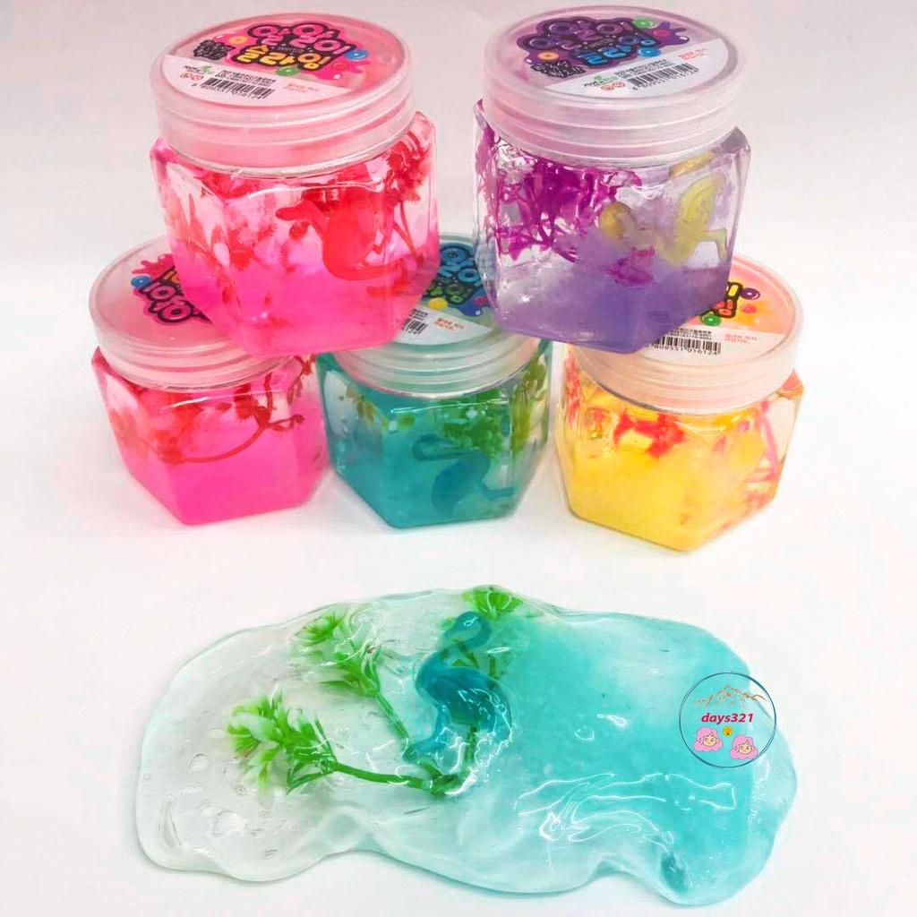 Slime lục giác hoa lá cành cây 150ML 10 màu cực đẹp Đồ chơi hũ slam chất nhờn ma quái squishy