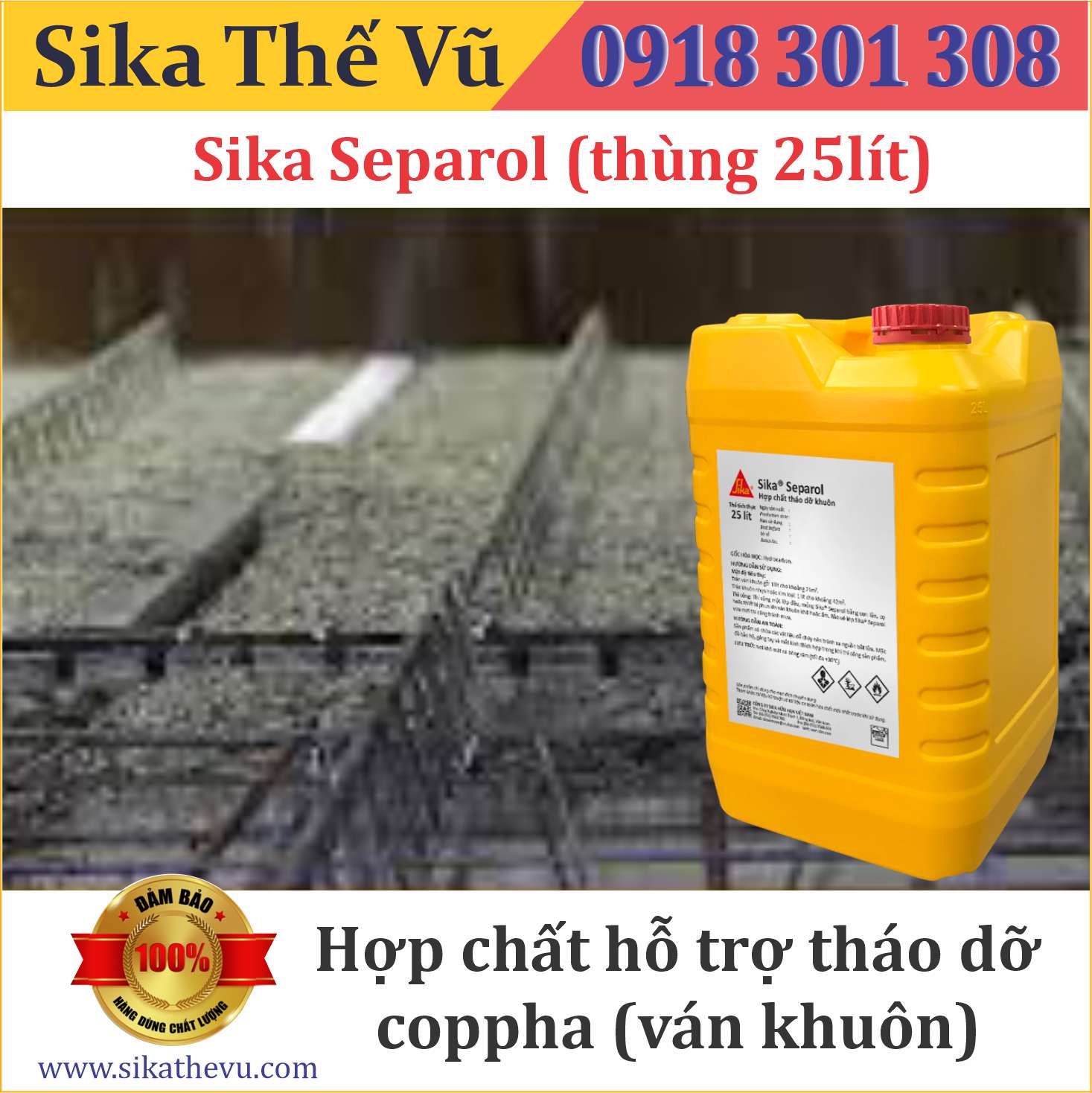 Hợp chất hỗ trợ tháo dỡ cospha - Sika Separol (thùng 25lít)