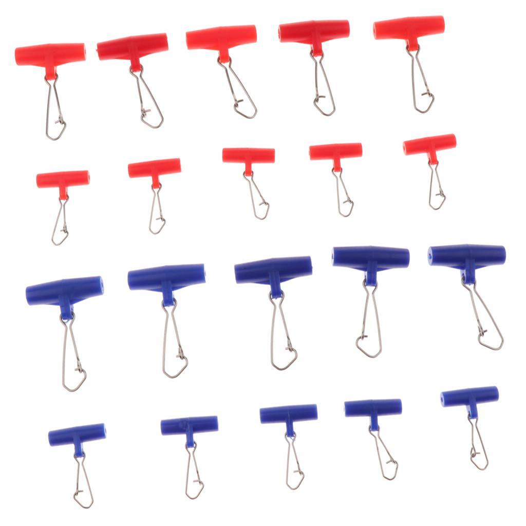 20Pcs Zip Slider High-strength Fishing Line Sinker Slider Slides with Hooked Snap S & L