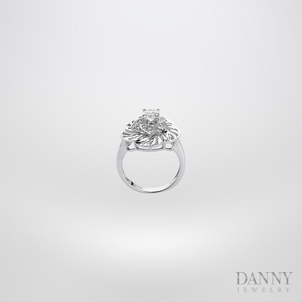 Nhẫn Nữ Danny Jewelry Bạc 925 Xi Bạch Kim Đính Đá CZ KI4GZ003