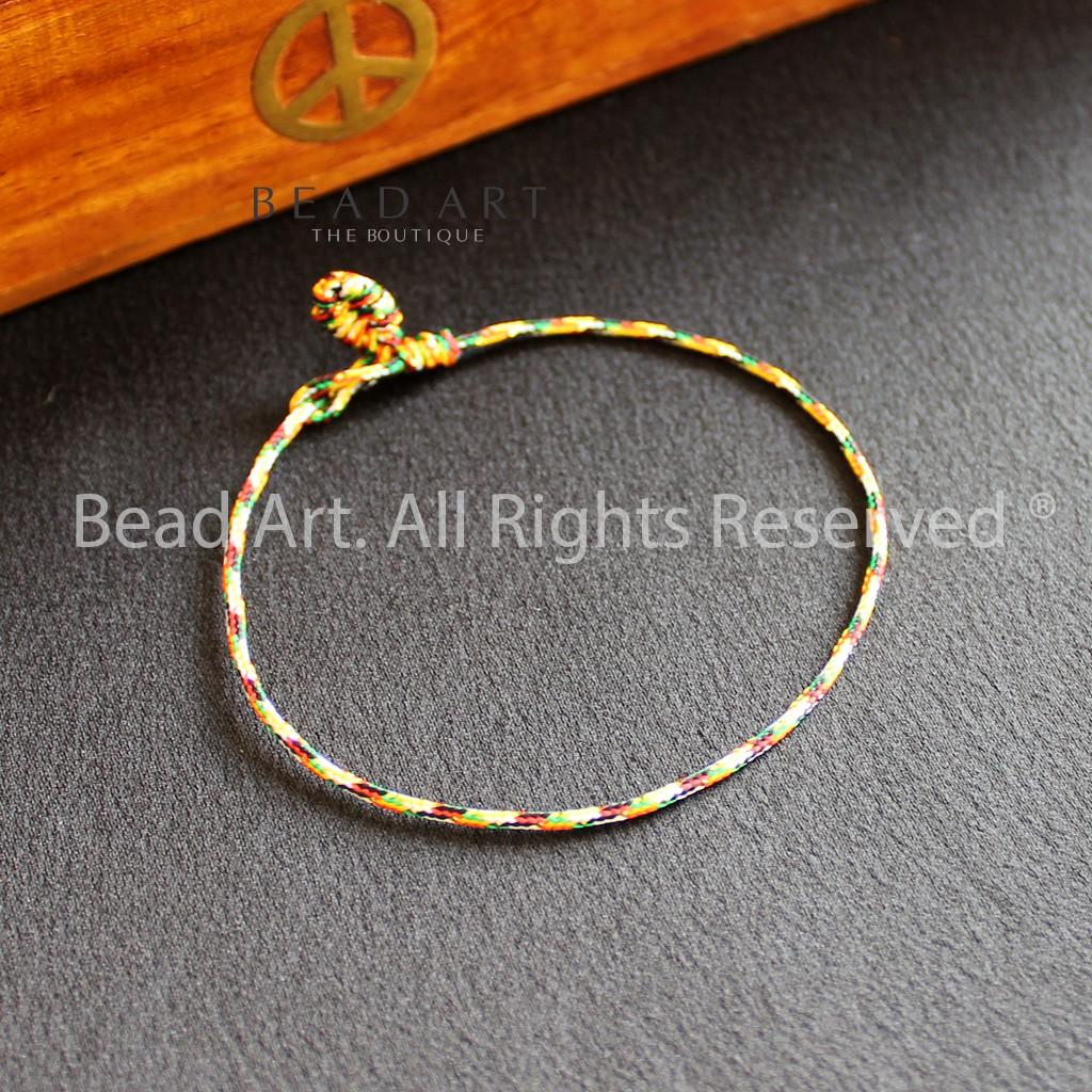 Vòng Tay Thắt Dây (Chỉ) Ngũ Sắc Handmade (Đuôi Tibet) - Nhiều Size Lựa Chọn, Vòng Tay Phong Thuỷ - Bead Art