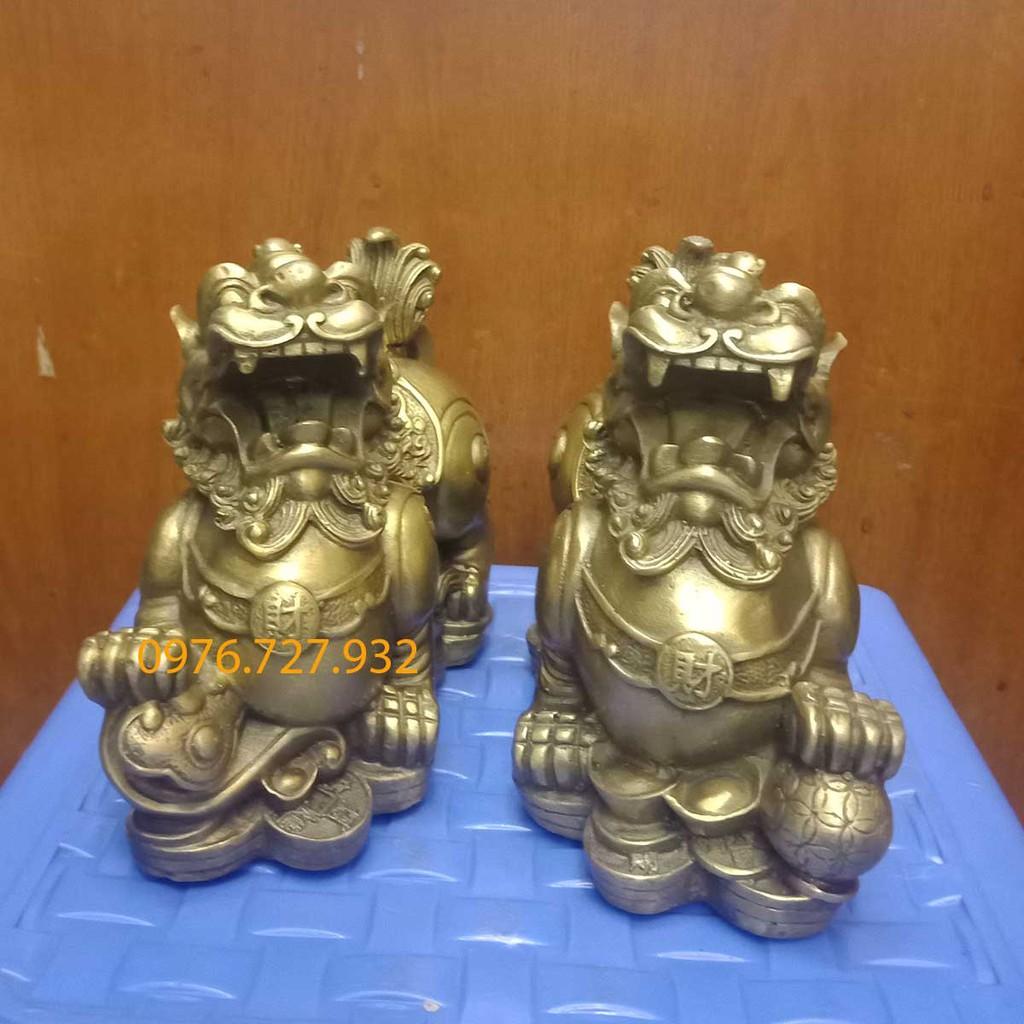 Tỳ hưu béo phong thủy dài 17cm, tỳ hưu phong thủy bằng đồng, tỳ hưu