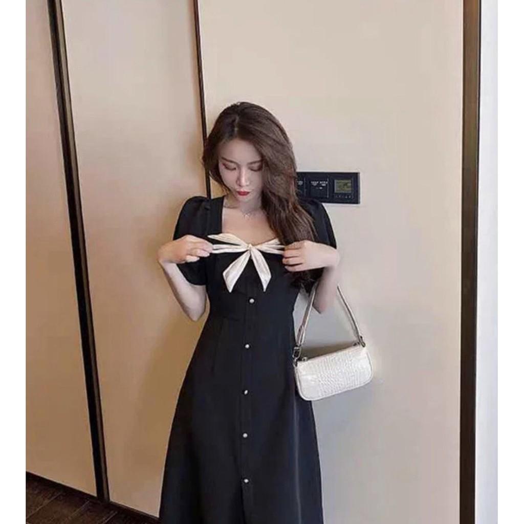 Đầm đen tiểu thư buộc nơ