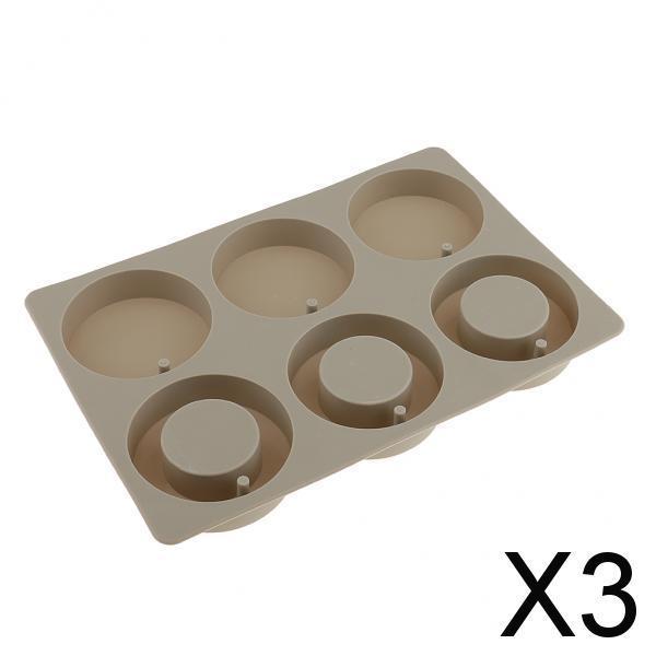 3x6Cavity Silicone Aroma Wax Tablet Mold Wax Soap Candle Mould Round