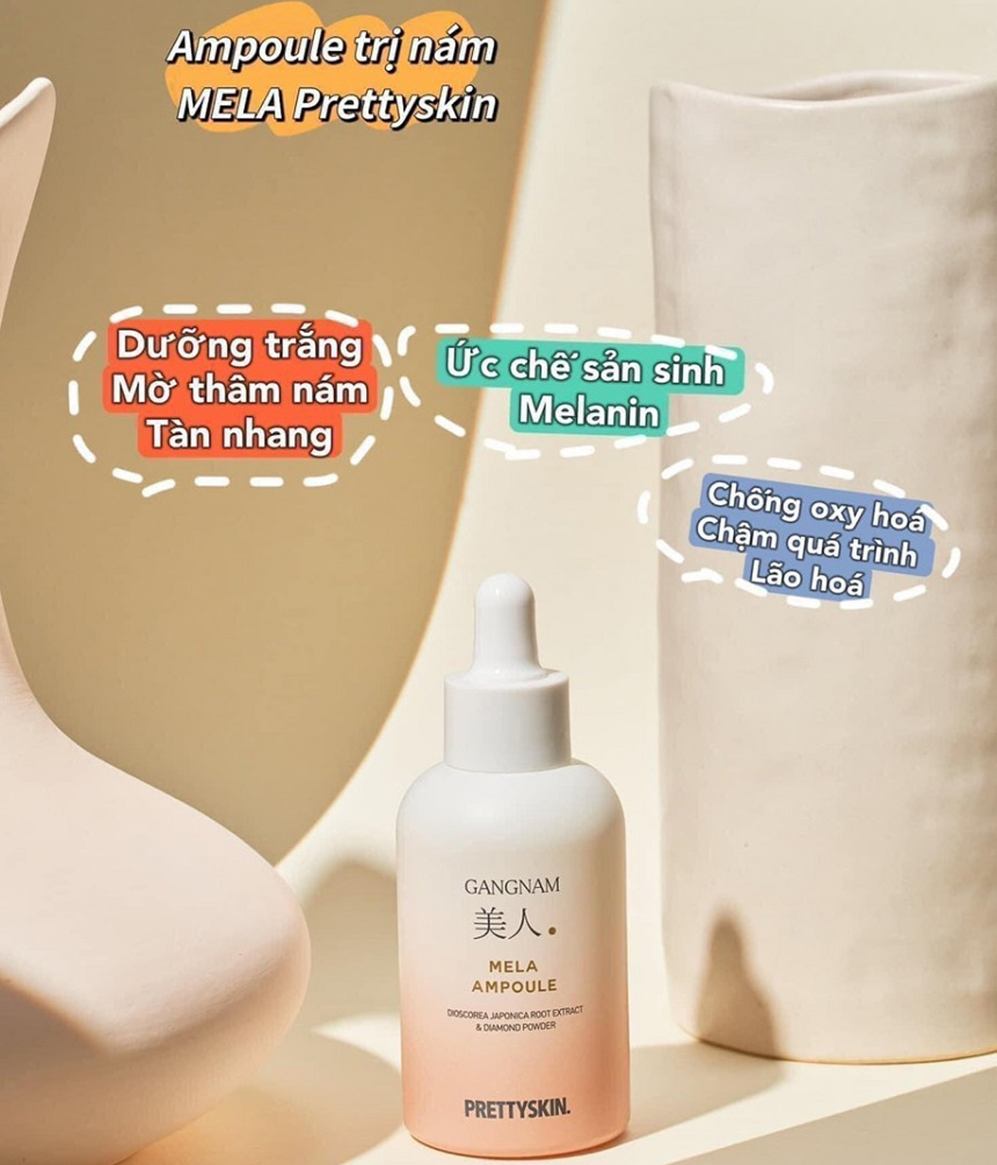 Combo bộ dưỡng trắng trị nám Prettyskin Gangnam