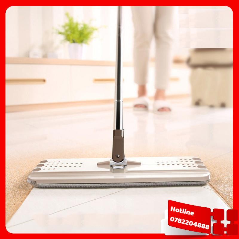 Cây Lau Nhà Tự Vắt Phẳng 360 Độ Thông Minh + Tặng Kèm 2 Miếng Lau Nhà Cao Cấp - Loại Tốt