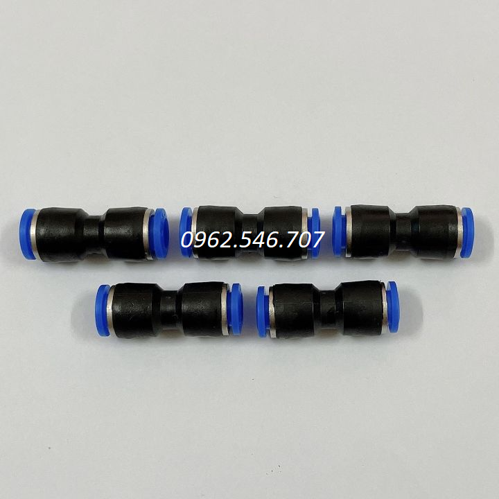 2 - 5 - 10 - 20 Cút đầu nối nhanh ống nhựa thẳng PU8 - Dây hơi đường kính 8mm