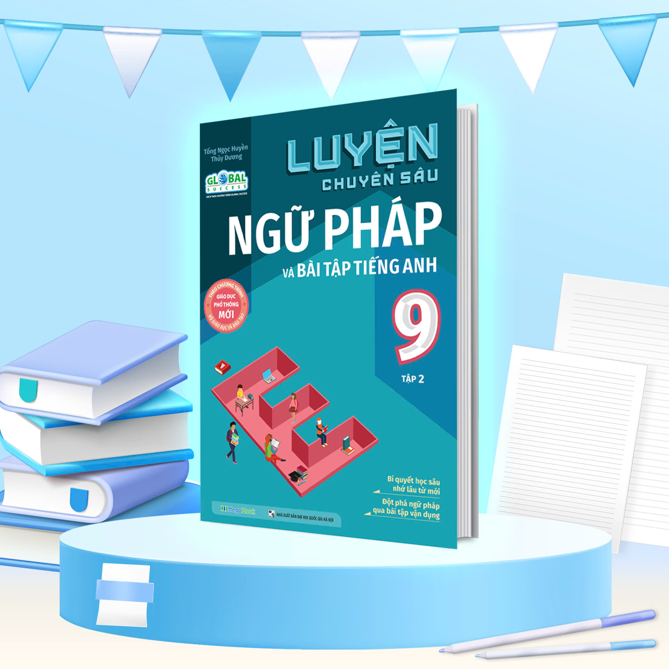 Combo Luyện chuyên sâu ngữ pháp và bài tập tiếng anh Lớp 9 (2 Tập) (Global)