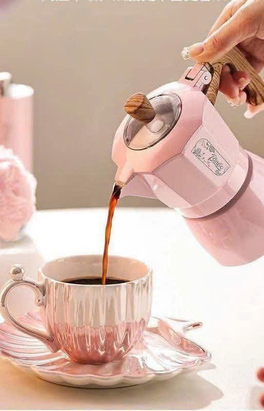 Set bình pha cà phê Bialetti BINCOO 130ml màu hồng hàng chính hãng