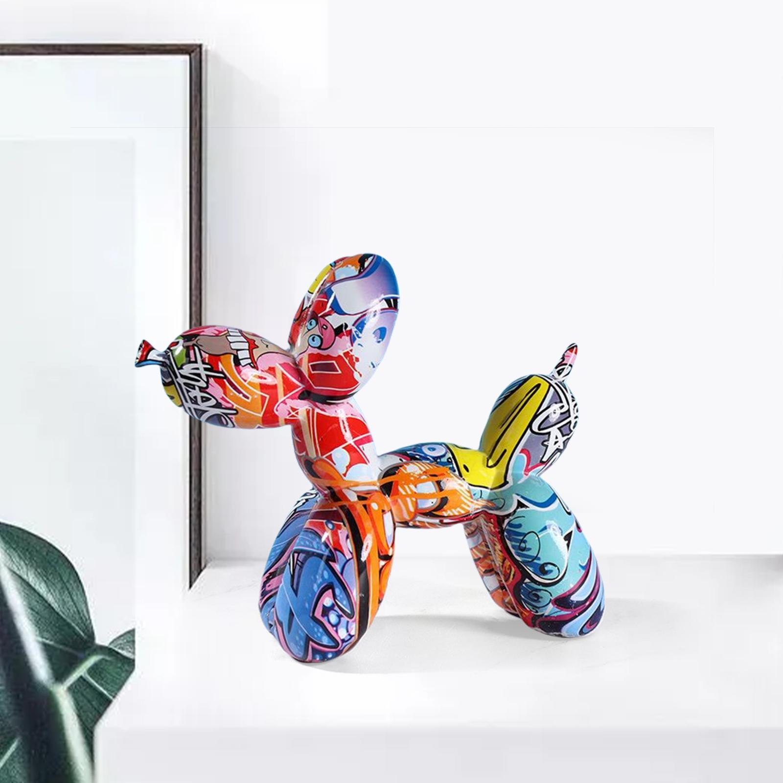 Balloon Dog Sculpture, Resin Creative Animal Figurine Balloon Dog Statue Modern Desktop Decoration for Home Bedroom Living Room
