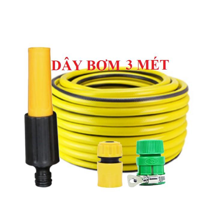 Bộ dây vòi xịt bơm nước tưới rửa , tăng áp 3 lần, loại 3m, 5m 206622-5 cút sập,nối nhựa vàng+ móc khoá