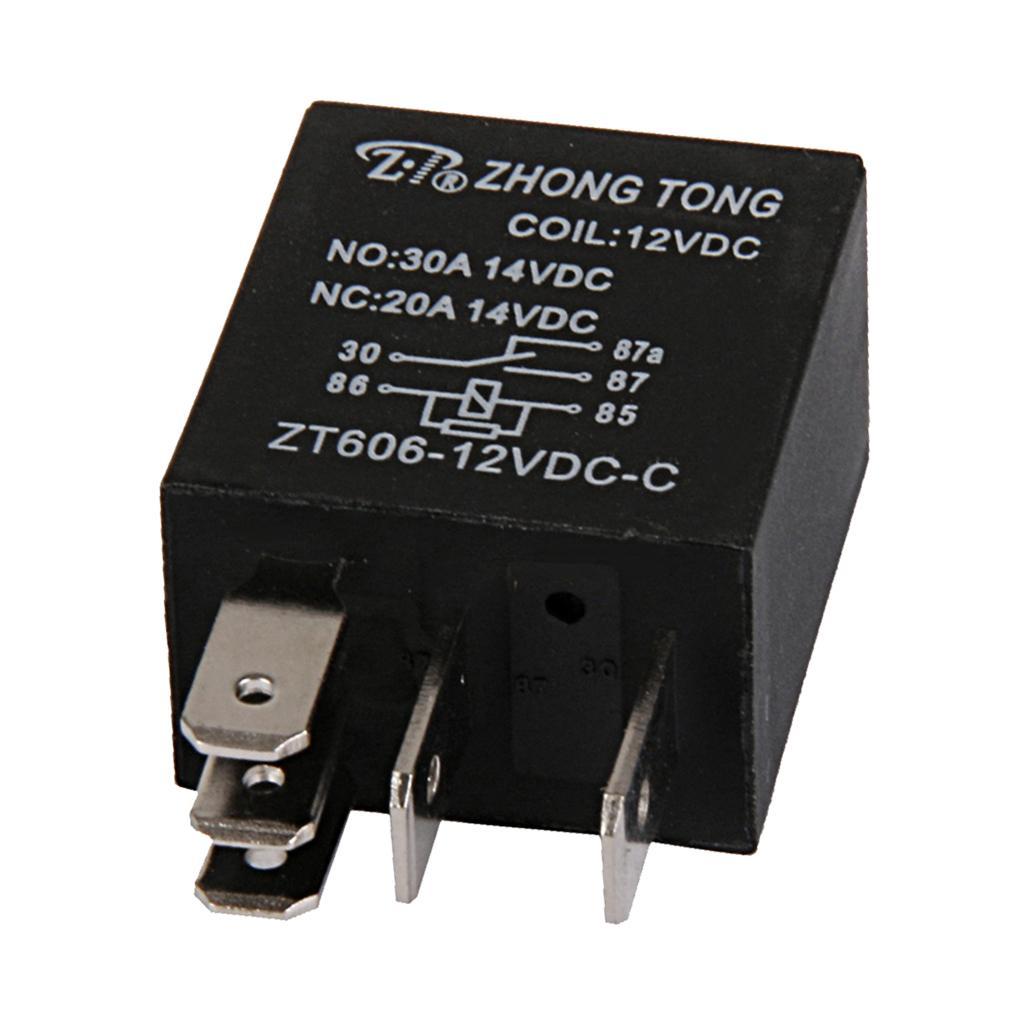 ZT606-12V- Car Auto Truck DC 12V 20A/30A AMP SPDT Relay Relays 5 Pin