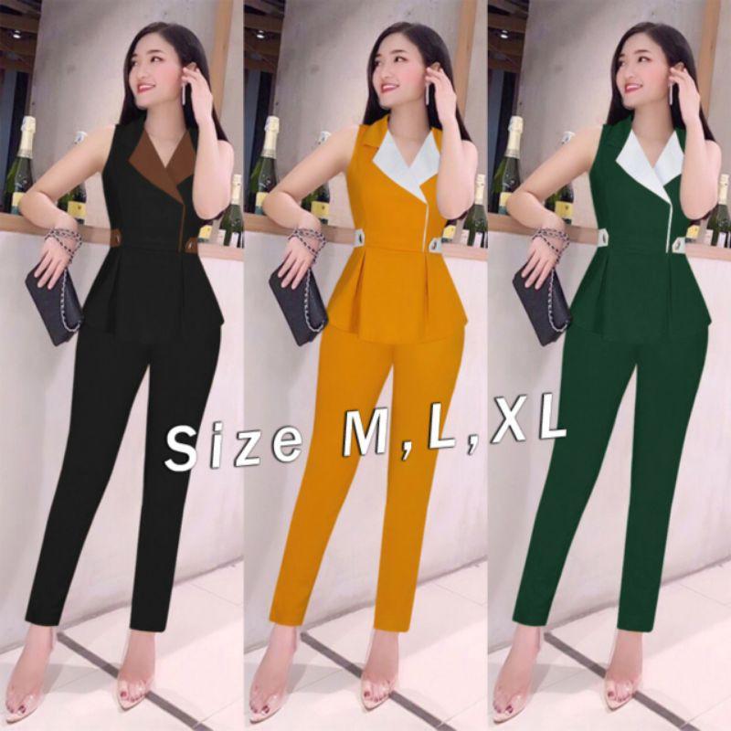 Set nguyên bộ áo vest sát nách quần dài xinh xắn