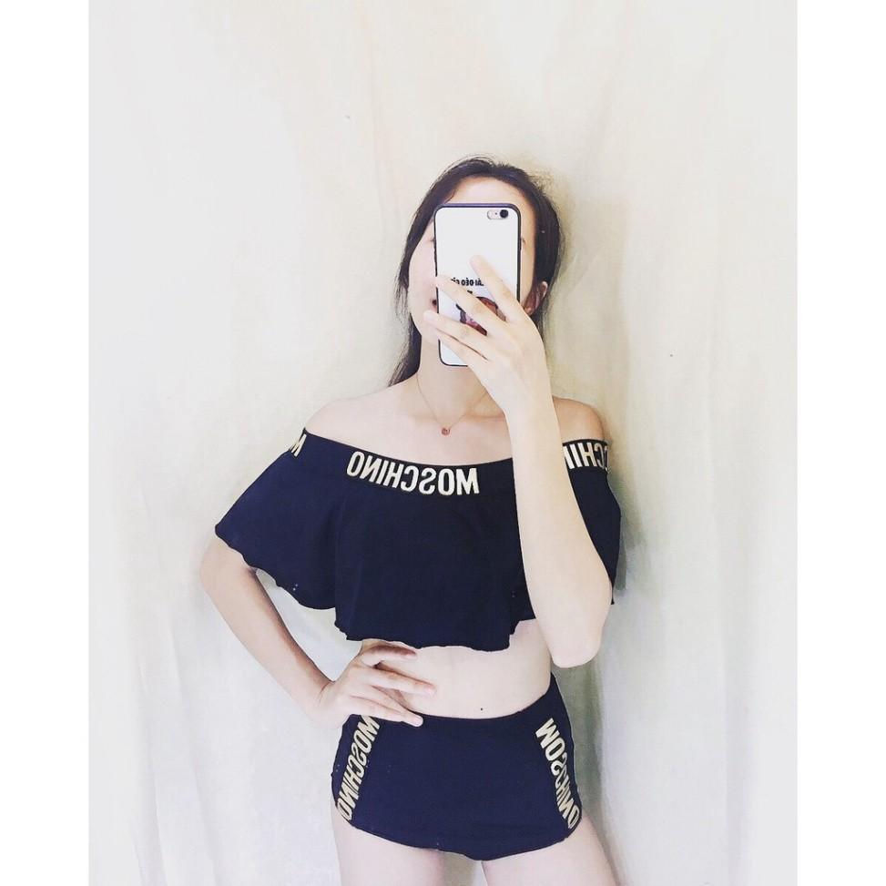 freeship Bikini hai mảnh MCN bèo nữ tính mặc đi biển