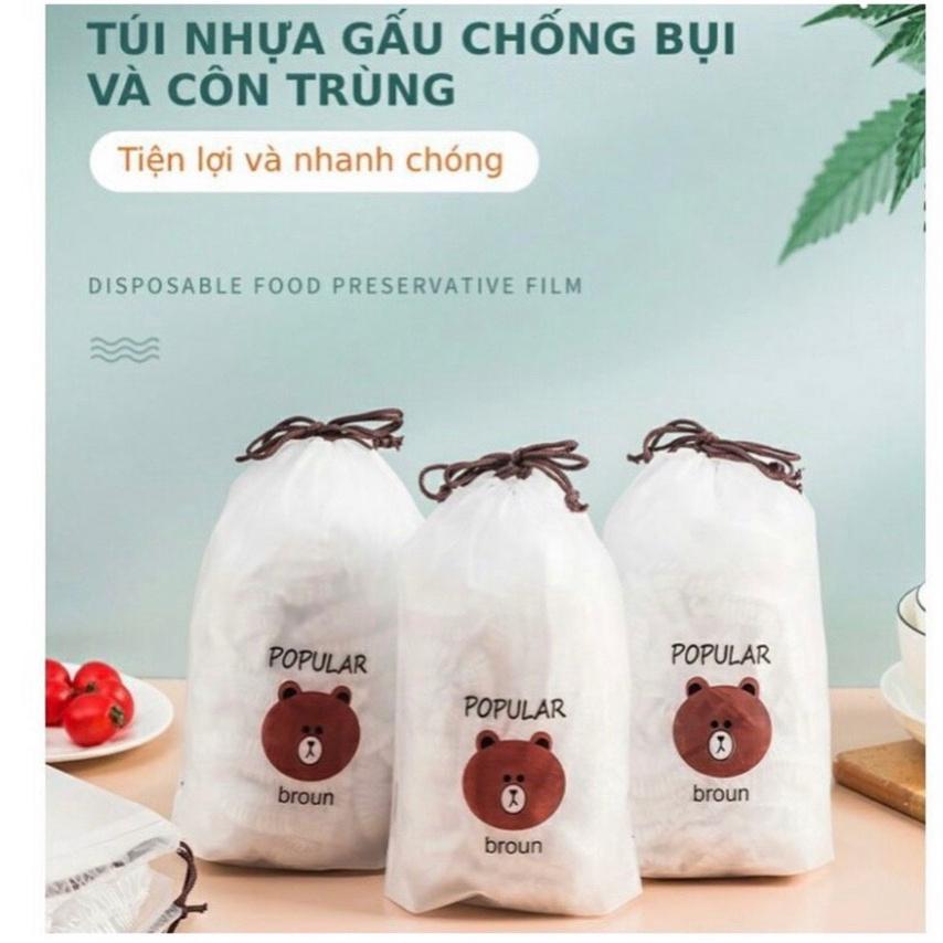 ( SP MỚI) SET 100 TÚI BỌC THỰC PHẨM CO GIÃN PHIÊN BẢN MỚI.( HAY CÒN GỌI MÀNG BỌC BỘ CHUN TÁI SỬ DỤNG )