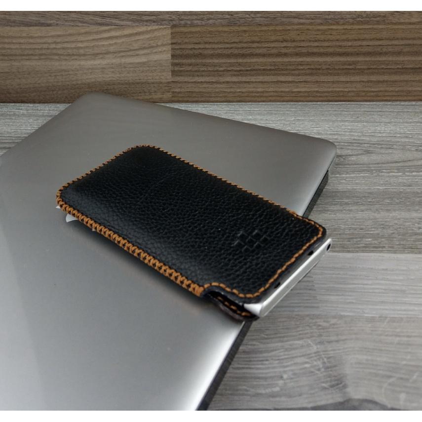 Bao da rút blackberry keyone da bò thật dạng hạt
