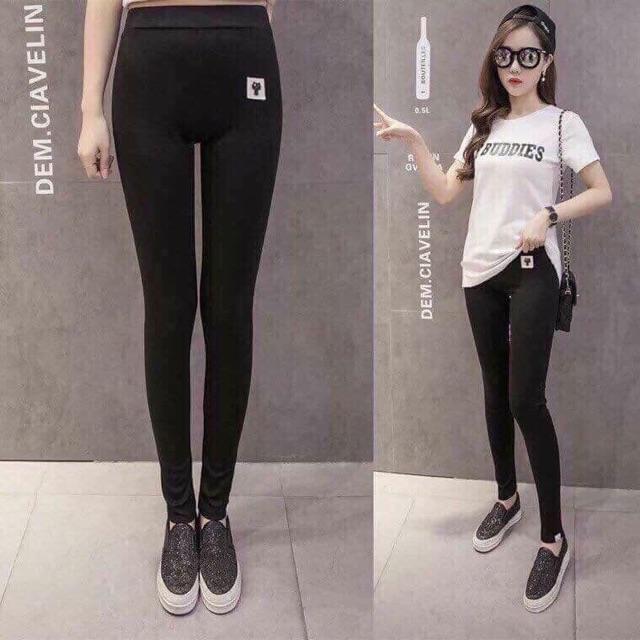 Quần legging mèo lót lông siêu ấm có túi loại sịn