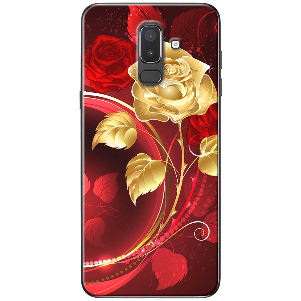 Ốp lưng dành cho Samsung Galaxy J8 mẫu Bình hoa hồng