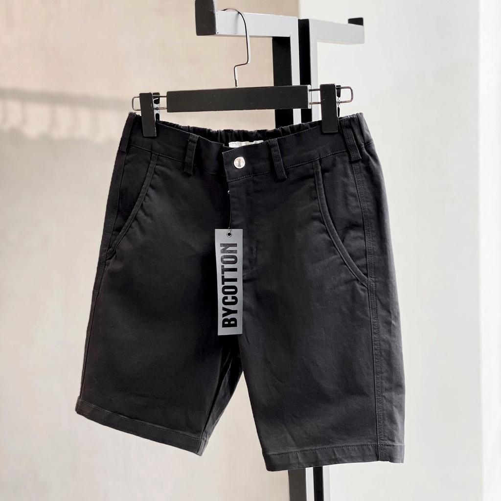 Quần Short Kaki Nam Màu Đen BY COTTON Black Khaki Shorts