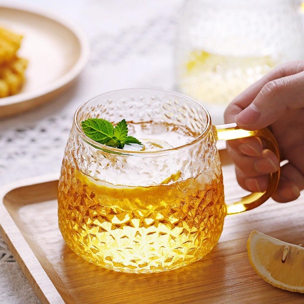 Cốc thủy tinh chịu nhiệt cao cấp vân sần thấp