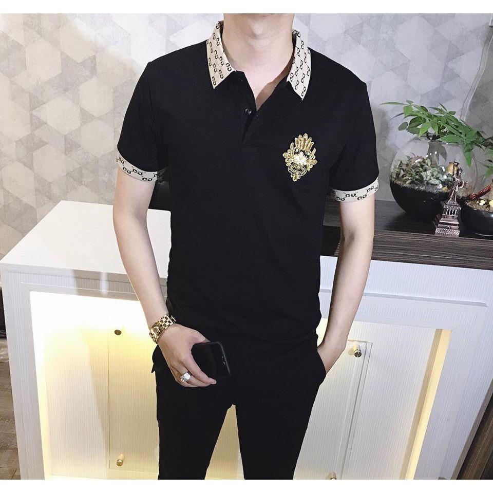 Áo Thun Nam Có Cổ Phối Logo HT0289 Thời Trang