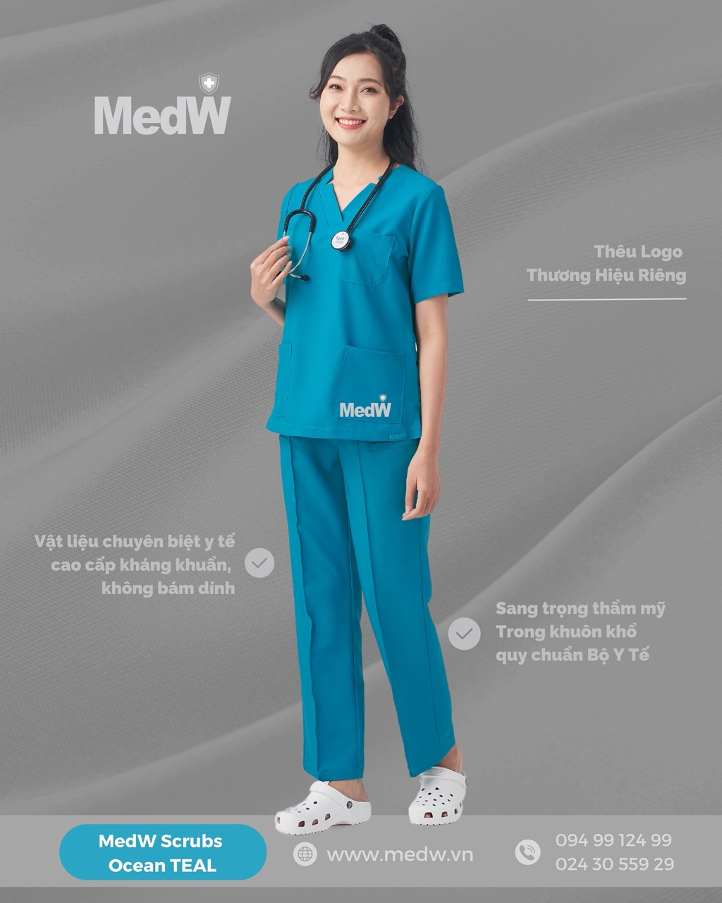 MedW Diana Scrubs Y Tế Ocean Teal (Nữ) Xanh Ngọc Bộ Trang Phục Y Tế Bác Sĩ Điều Dưỡng Thẩm Mỹ Viện Spa Phòng Khám Bệnh Viện Thiết Kế Cách Tân Trang Trọng Không Bám Dính Không Nhăn Mềm Êm Xếp Ly Giữ Dáng