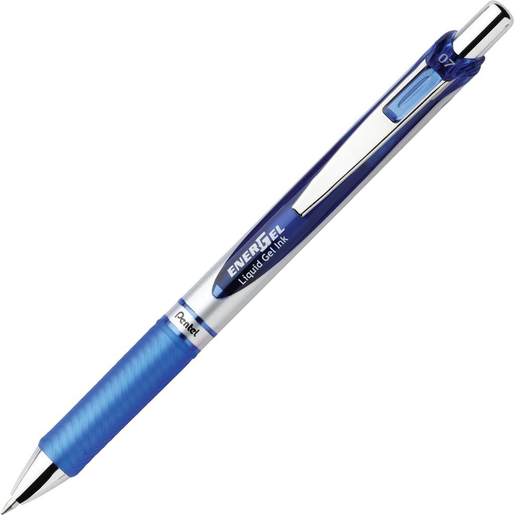 Bút Ký Mực Gel Pentel Energel Bl77 Ngòi 0.7Mm 12 Màu Mực Sống Động - Xanh - C