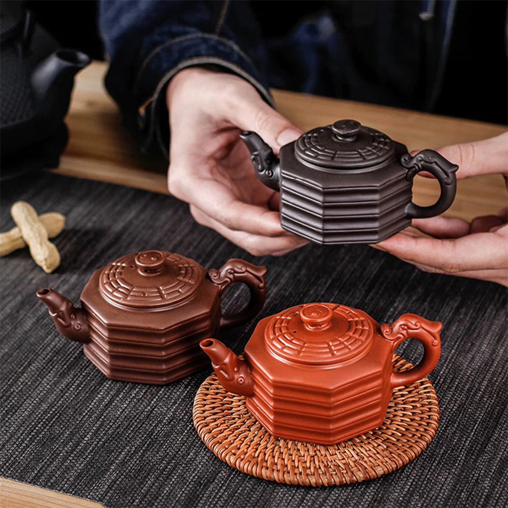 Ấm trà tử sa Nghi Hưng họa tiết phụ kiện bàn trà trà đạo
