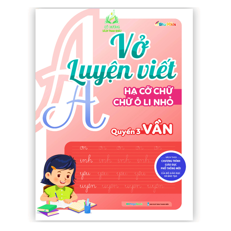 Sách - Combo Vở luyện viết hạ cỡ chữ - chữ ô li nhỏ - vần, chữ hoa, chữ thường