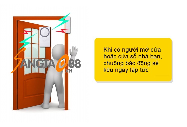 THIẾT BỊ BÁO ĐỘNG CHỐNG TRỘM SIÊU MINI, CÒI HÚ SIÊU LỚN CAO CẤP SF19R
