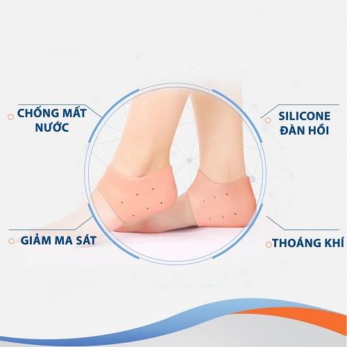 Set 2 Miếng Lót Gót Silicon Bảo Vệ Gót Chân, Chống Mòn Gót, Êm Chân, Chống Đau Chân, Xước Gót