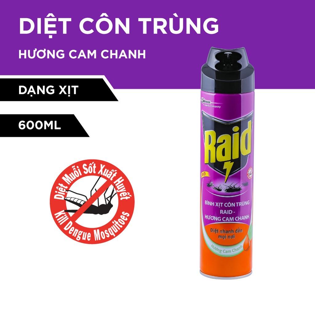 RAID Bình xịt côn trùng Hương Cam Chanh 600ml