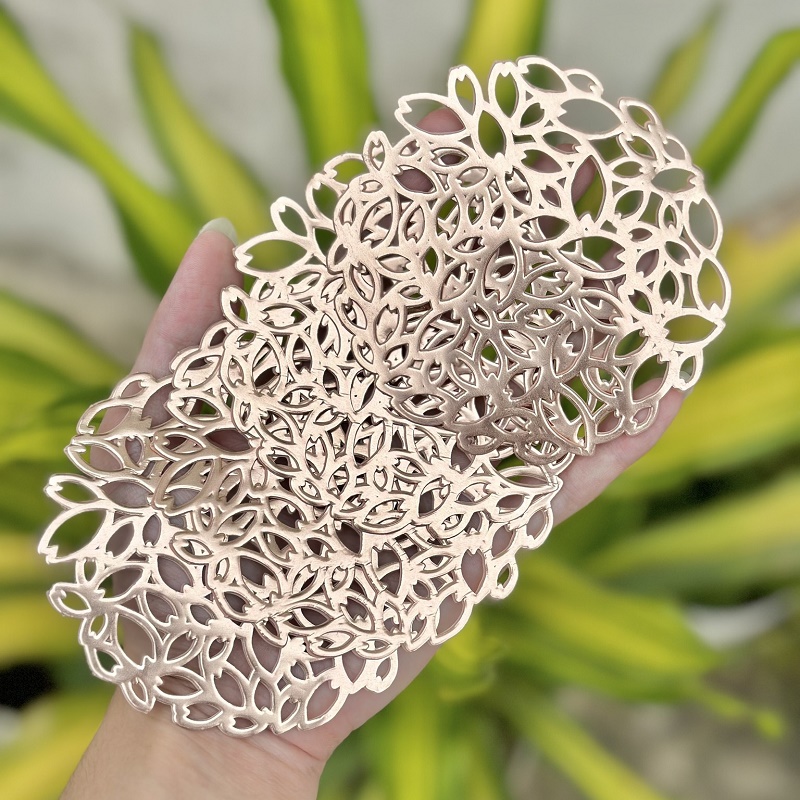 Set 04 tấm đế lót ly cốc hình tròn Echo Flower Ø10cm