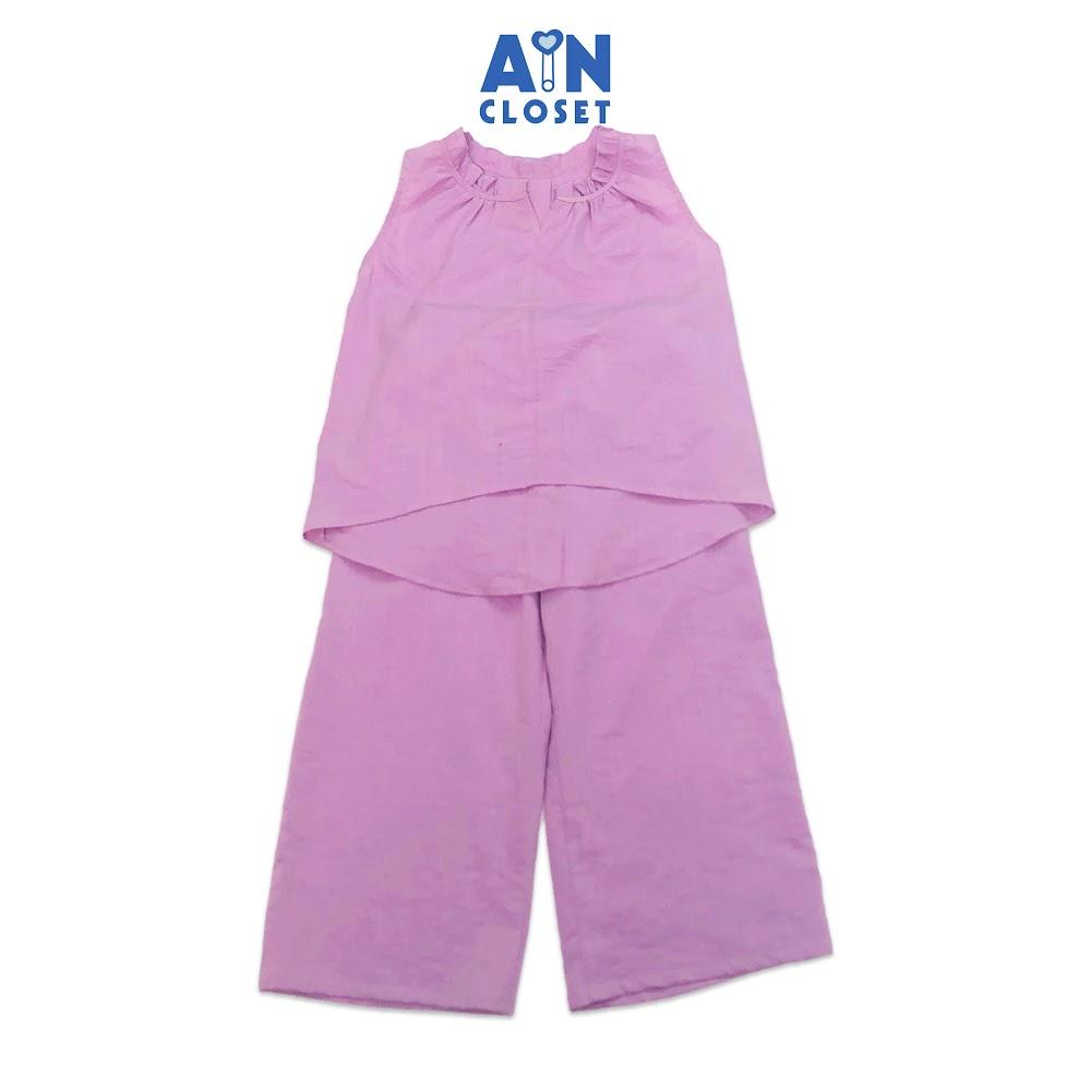 Bộ quần áo lửng cho mẹ Tím Lavender đũi xước - AICDMEQ5RT5K - AIN Closet