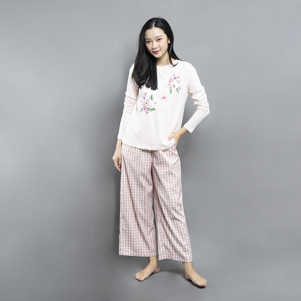 Bộ mặc nhà thu đông bé gái SAYME đồ bộ cotton dài tay mềm mịn co giãn thoải mái GBST0007-8