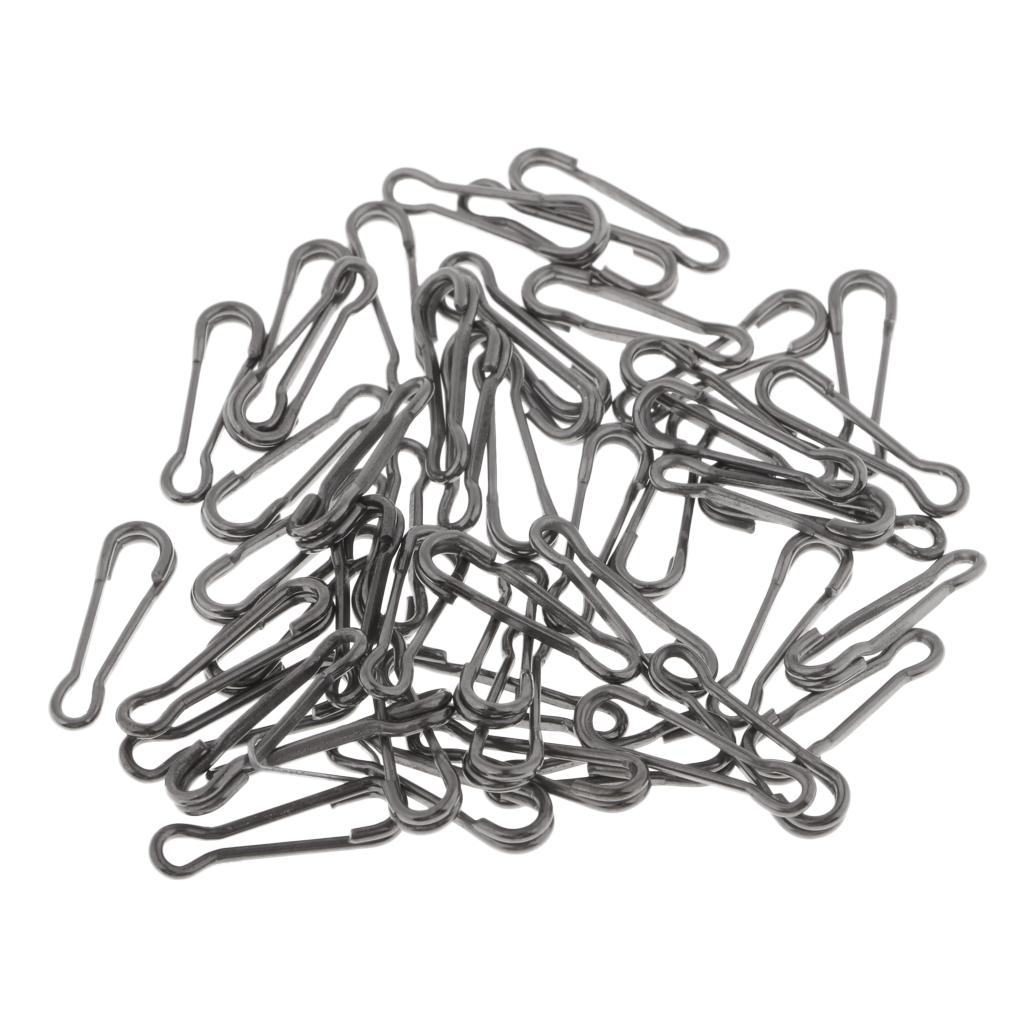 200x Carp Fishing Tackle Swivels Quick Change Hawaiian Snaps Clips Rig Rings