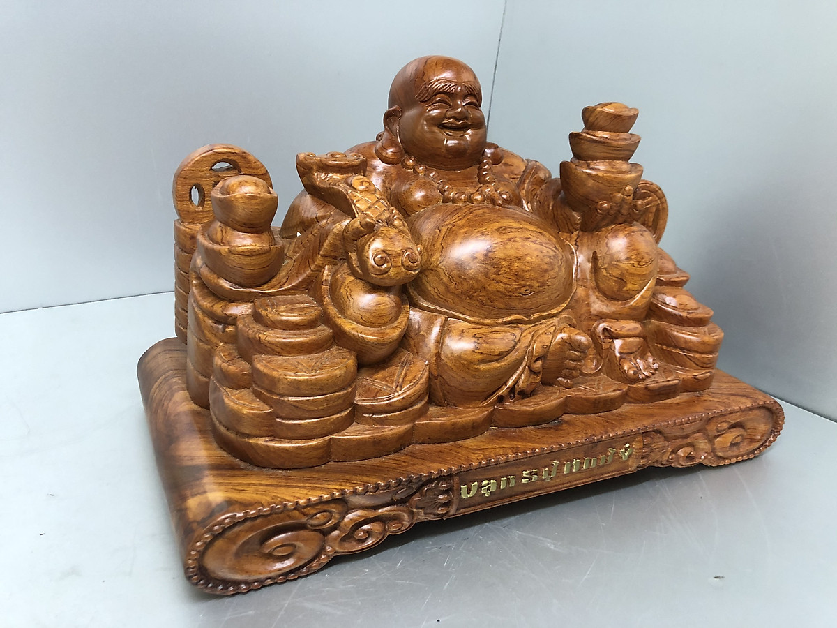 Tượng Di Lặc gỗ hương vạn sự như ý KHH4769