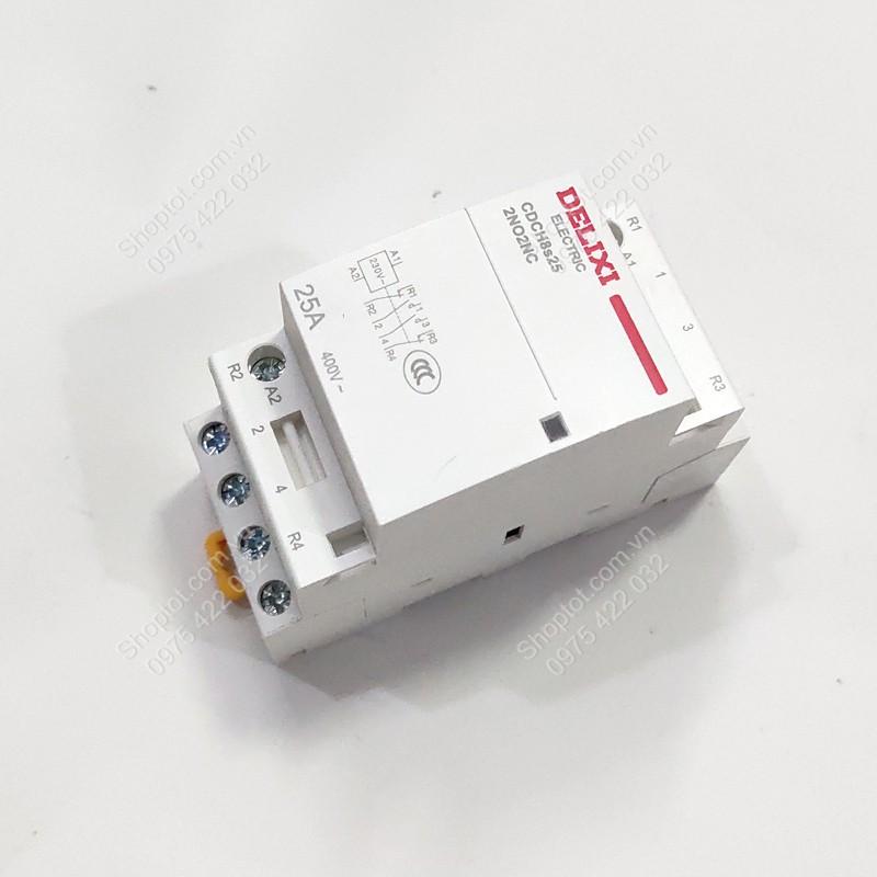 BỘ KHỞI ĐỘNG TỪ-CONTACTOR 220V-25A, 2NO2NC DÙNG LÀM BỘ ATS TỰ ĐỘNG ĐÓNG NGUỒN DỰ PHÒNG