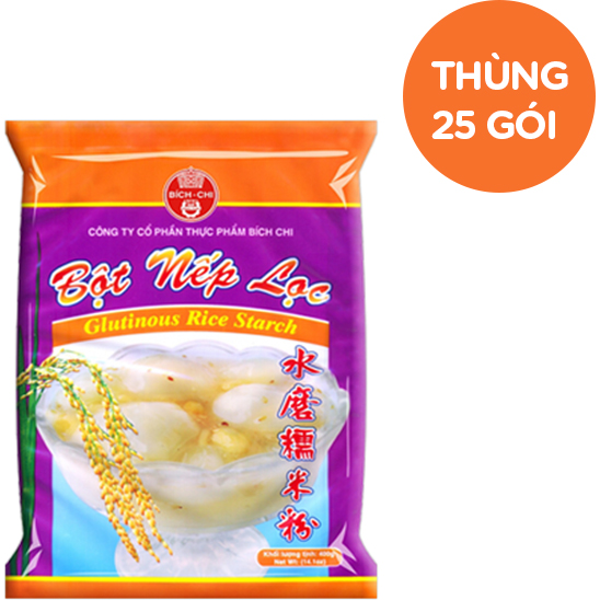 Thùng 25 Gói Bột Nếp Lọc Bích Chi (400g/Gói)