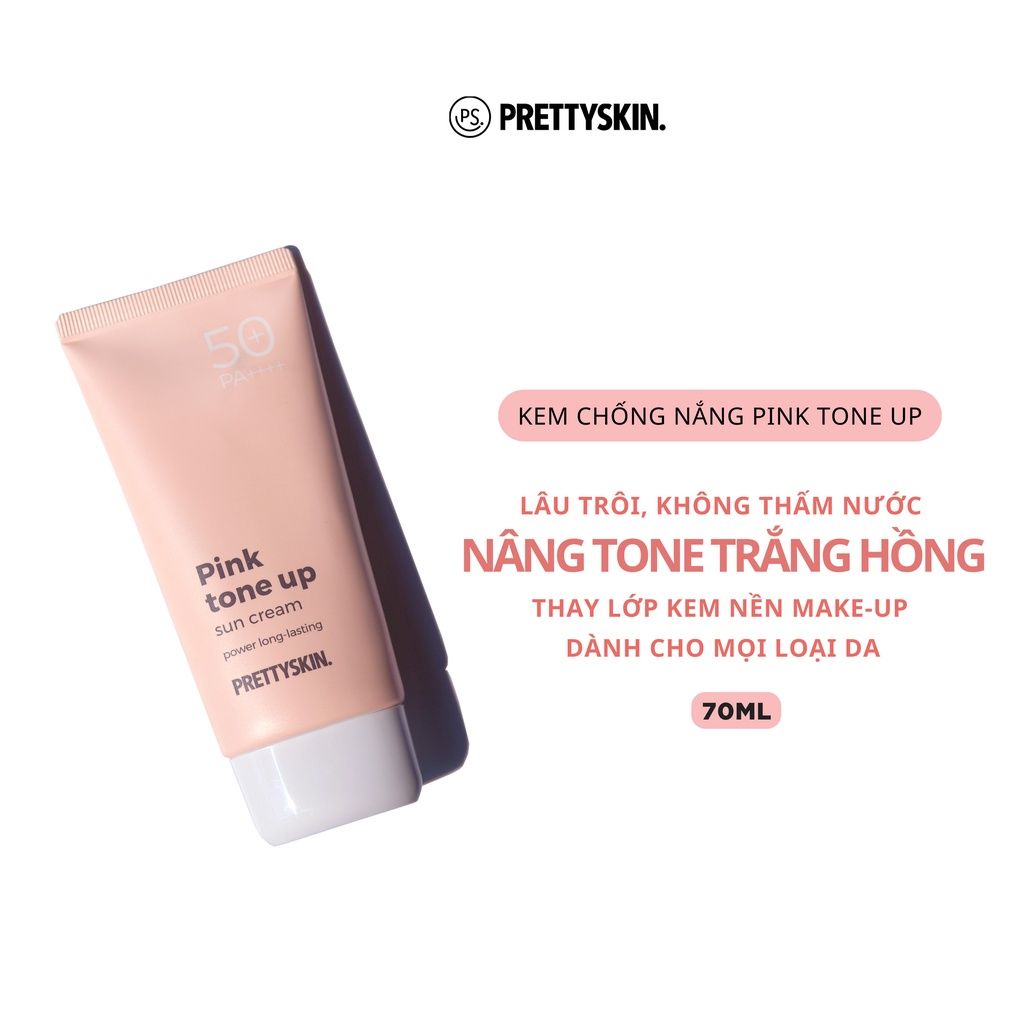 Kem chống nắng nâng tông Prettyskin Pink tone up 70g SPF 50+ PA++++ Dành cho mọi loại da