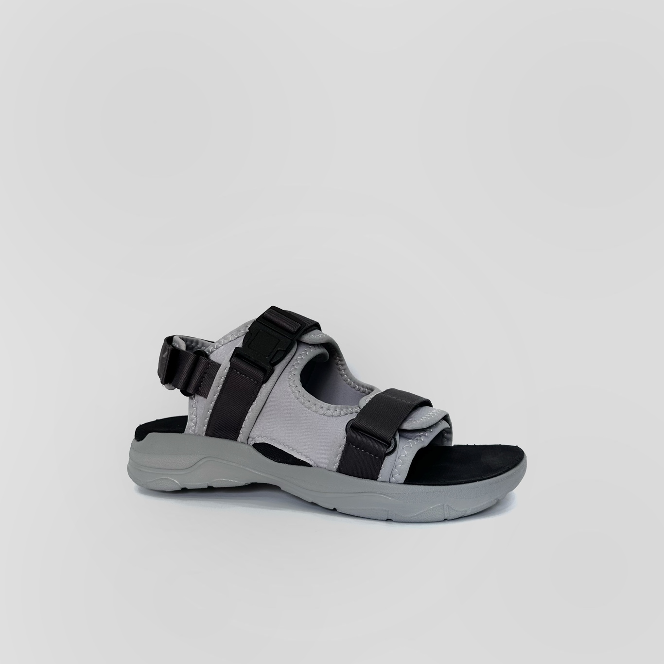 Giày Sandal Nam Nữ Unisex The BiLy Quai Ngang Dây Dù Đế IP Siêu Êm Nhẹ Đế Xám Màu Xám- BLDX07