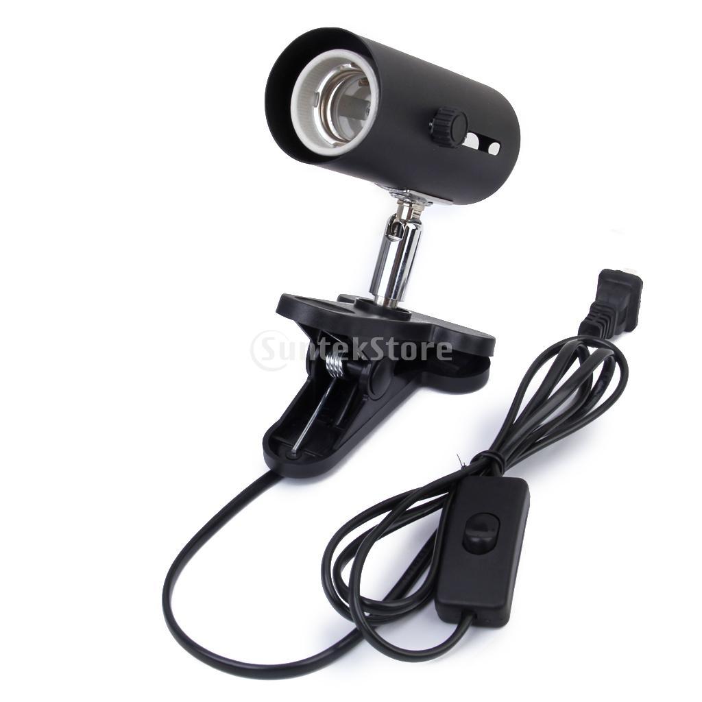NW-02 Aquarium Reptile Light Base Holder with Clamp Ceramic Heat Lamp Stand+40W Mini Infrared Ceramic Emitter Heat Lamp Light Bulb Reptile Pet Brooder